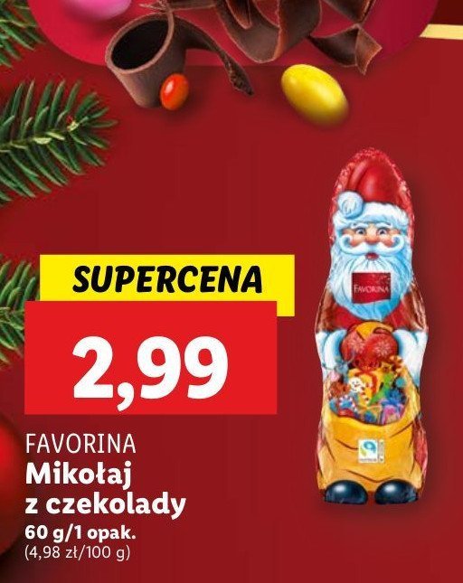 Mikołaj z czekolady Favorina promocja