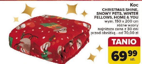 Koc christmas shine Home&you promocja w Carrefour