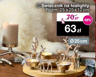 Świecznik na tealighty 25 x 25 x 12 cm promocja w Woolworth