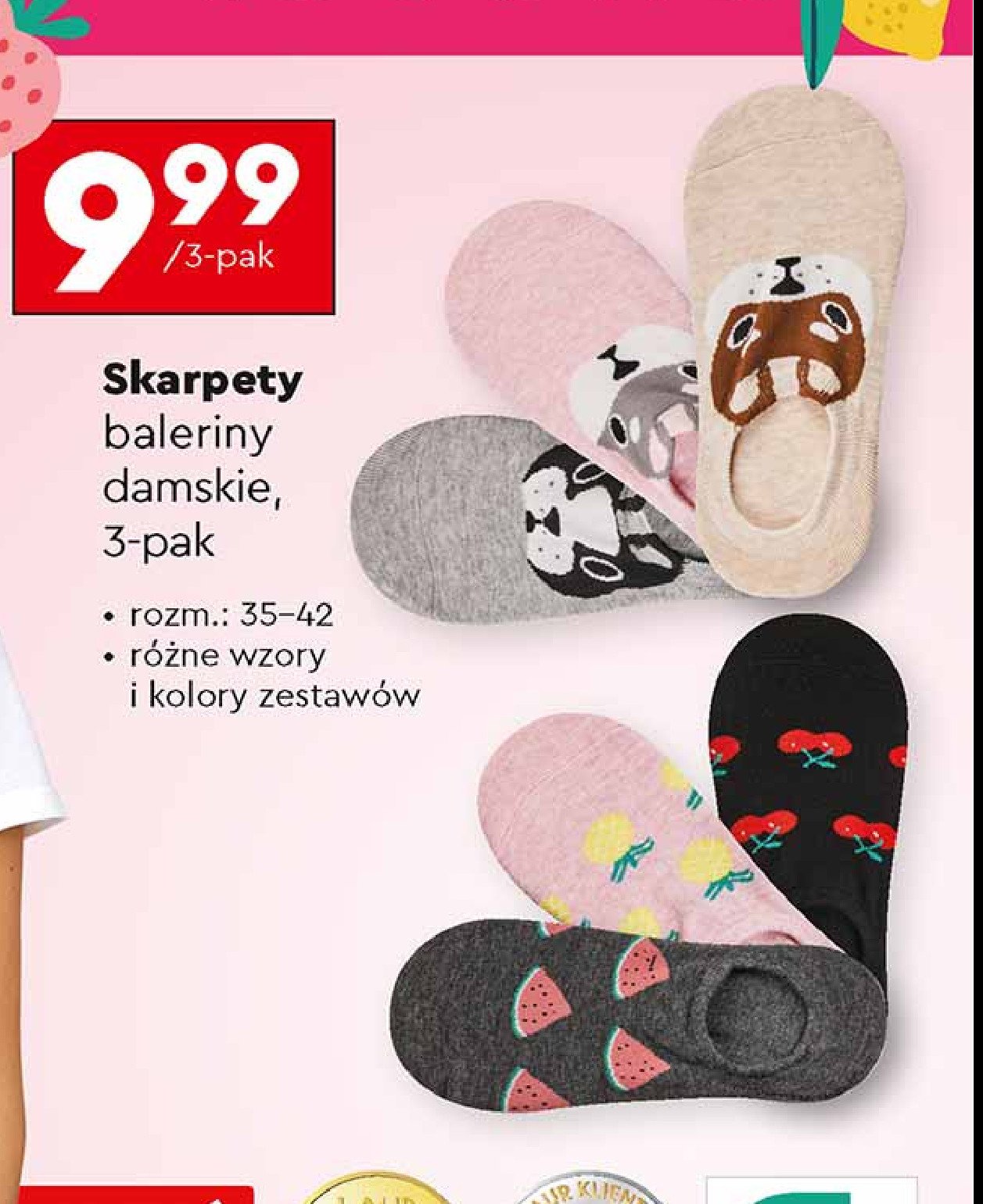 Skarpetki balerinki bawełniane promocja w Biedronka