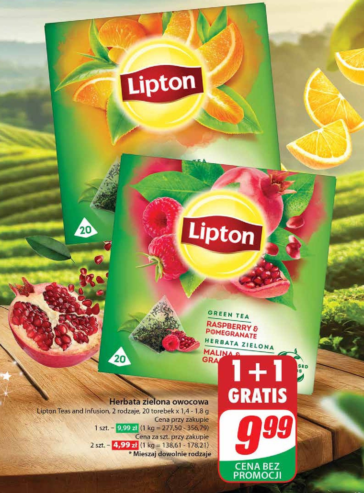 Herbata mandarin & orange Lipton green tea promocja