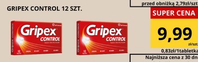 Gripex Control 12 szt. promocja w Supeco