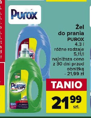 Żel do prania color Purox promocja w Carrefour Market