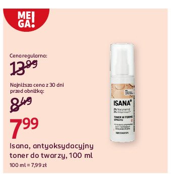 Toner do twarzy antyoksydacyjny Isana promocja w Rossmann