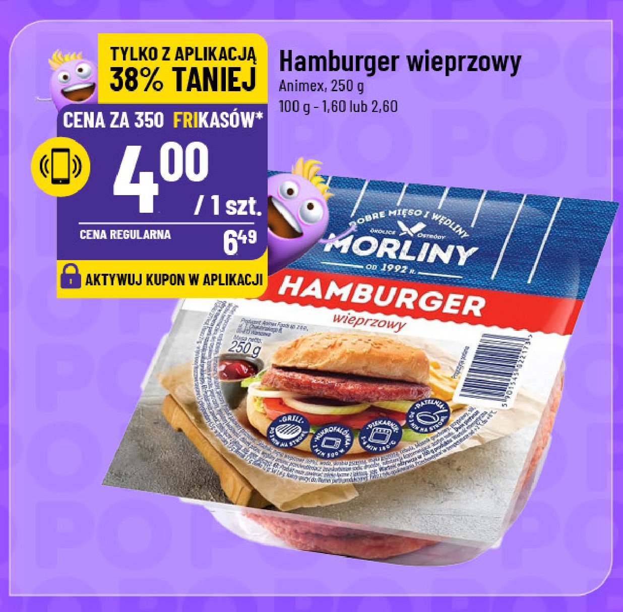 Hamburger wieprzowy Morliny promocja w POLOmarket