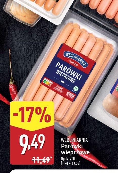 Parówki wieprzowe Wędliniarnia classic promocja