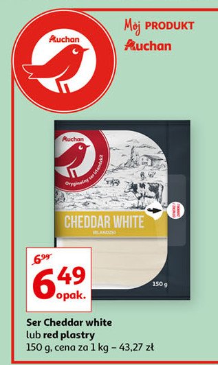 Ser cheddar white Auchan promocja