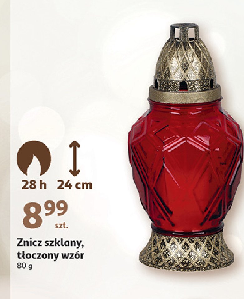 Znicz szklany 80 g 28 h promocja