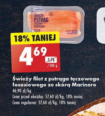 Pstrąg tęczowo-łososiowy filet Marinero promocja w Biedronka
