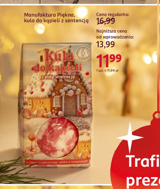 Kula do kąpieli z miłą sentencją Manufaktura piękna promocja w Rossmann