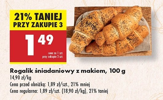 Rogalik śniadaniowy z makiem promocja
