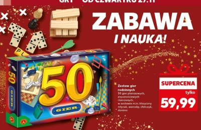 Zestaw gier rodzinnych 50 gier planszowych promocja w Kaufland