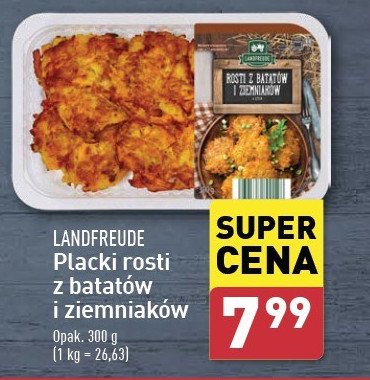 Placki rosti z batatów i ziemniaków Landfreude promocja w Aldi