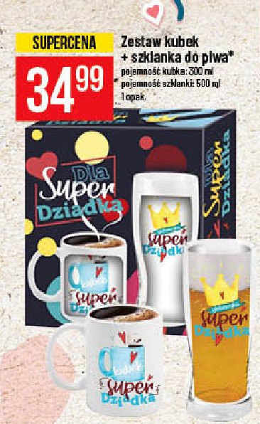 Kubek 300 ml + szklanka 500 ml dzień dziadka promocja w Merkury Market