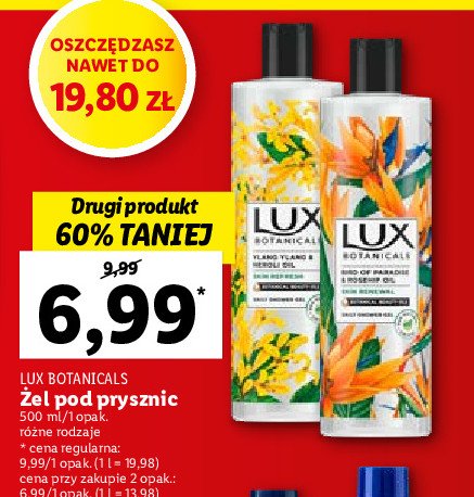 Żel pod prysznic ylang ylang & neroli oil Lux botanicals promocje