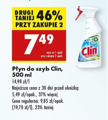 P艂yn do mycia szyb cytrynowy Clin promocja