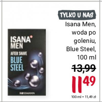Woda po goleniu Isana for men blue steel promocja