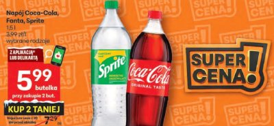 Napój Coca-Cola, Fanta, Sprite 1.5l wybrane rodzaje promocja w Delikatesy Centrum