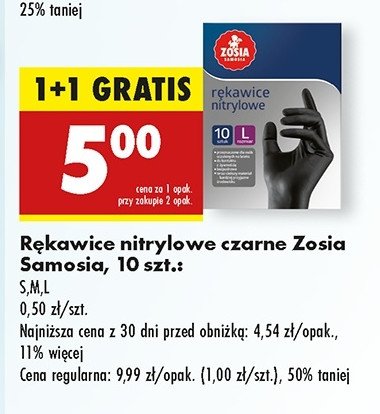 Rękawice nitrylowe czarne l Zosia samosia promocja w Biedronka