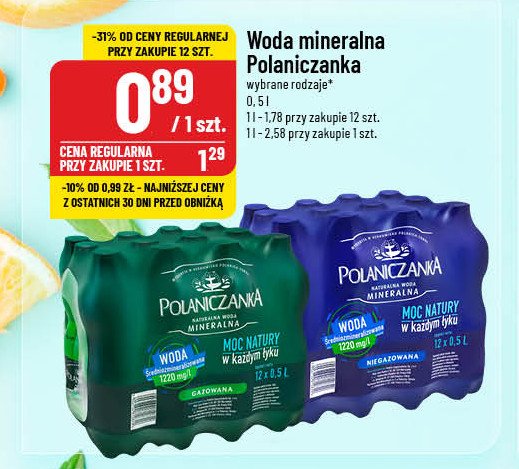 Woda niegazowana Polaniczanka promocja