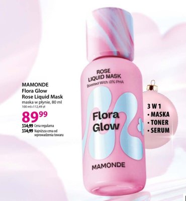 Maska w płynie MAMONDE Flora Glow Rose Liquid Mask promocja w Hebe