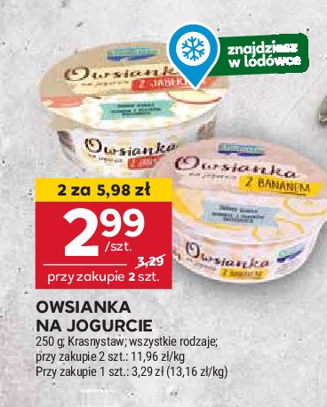 Owsianka na jogurcie z jabłkiem Krasnystaw promocja w Stokrotka