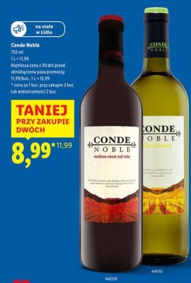 Wino białe półsłodkie 750 ml Conde Noble promocja w Lidl