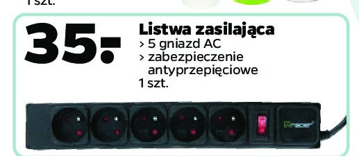 Listwa zasilająca z wyłącznikiem 5 gniazd promocja