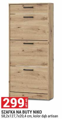 Szafka na buty NIKO 58,2x127,7x20,4 cm, kolor dąb artisan promocja w Merkury Market