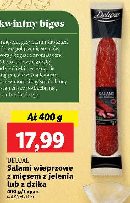 Salami wieprzowe z mięsem dzika Deluxe promocja