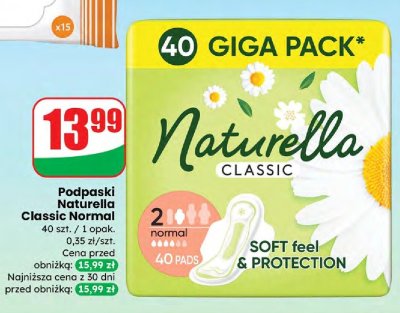 Podpaski Naturella Classic Normal promocja w Dino
