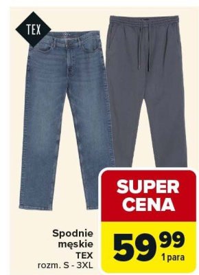 Spodnie męskie TEX promocja w Carrefour