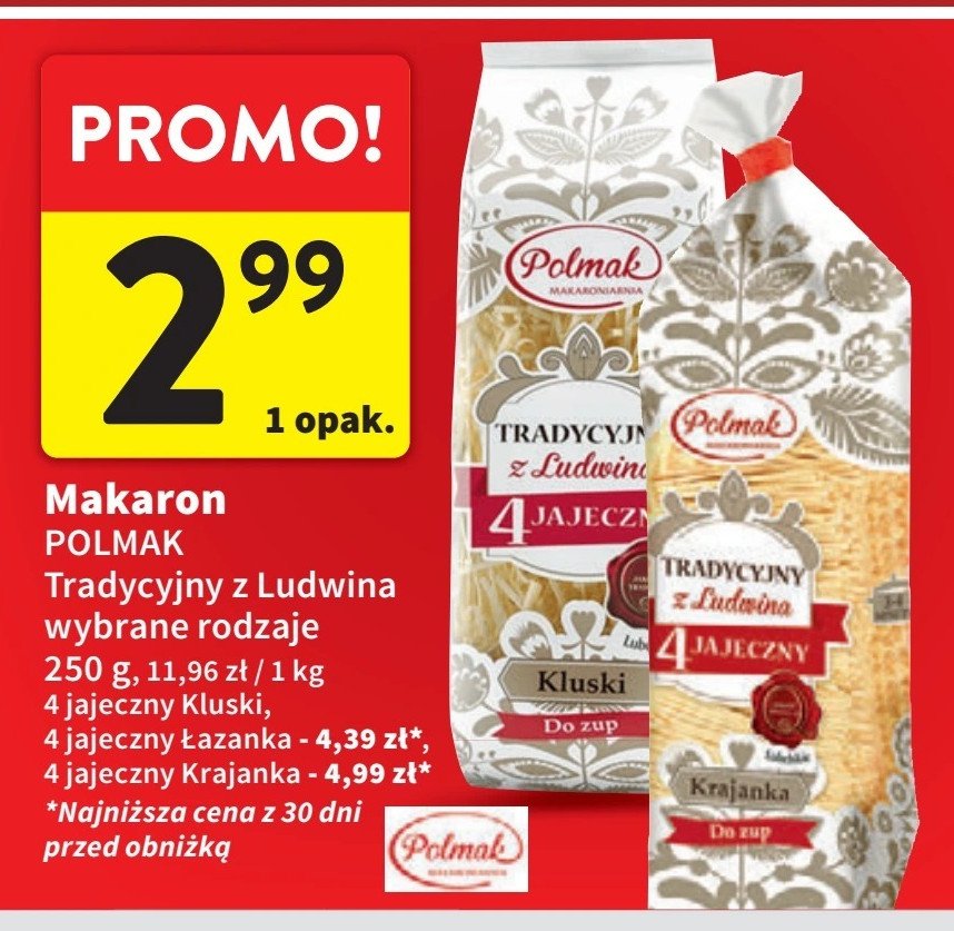 Makaron kluski tradycyjne Polmak promocja w Intermarche