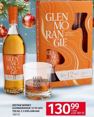 Zestaw whisky Glenmorangie 12 YO 40% 700 ml z 2 szklankami promocja w Selgros