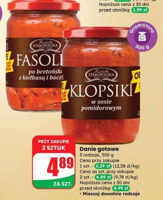 Danie gotowe Fasola po bretońsku  promocja w Dino