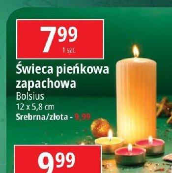 Świeca pieńkowa 120/58 srebrna Bolsius promocja