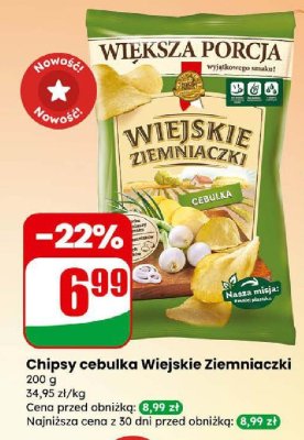Chipsy cebulka Wiejskie Ziemniaczki promocja w Dino