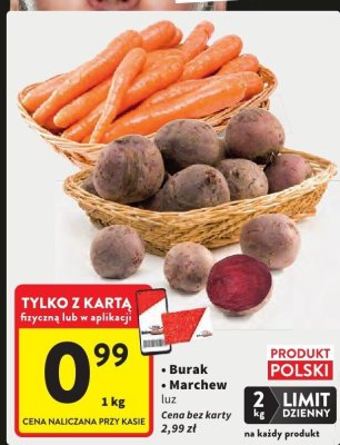 Burak, Marchew luz promocja w Intermarche