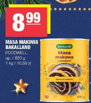 Masa makowa Bakalland Foodwell promocja w SPAR