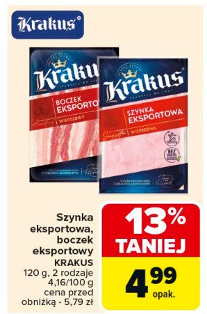 Boczek eksportowy Krakus animex promocja w Carrefour