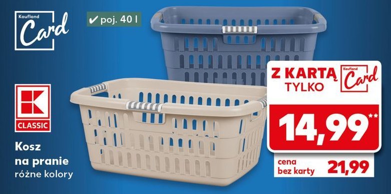 Kosz na pranie 40l K-classic promocja w Kaufland