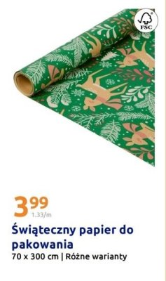 Świąteczny papier do pakowania promocja w Action