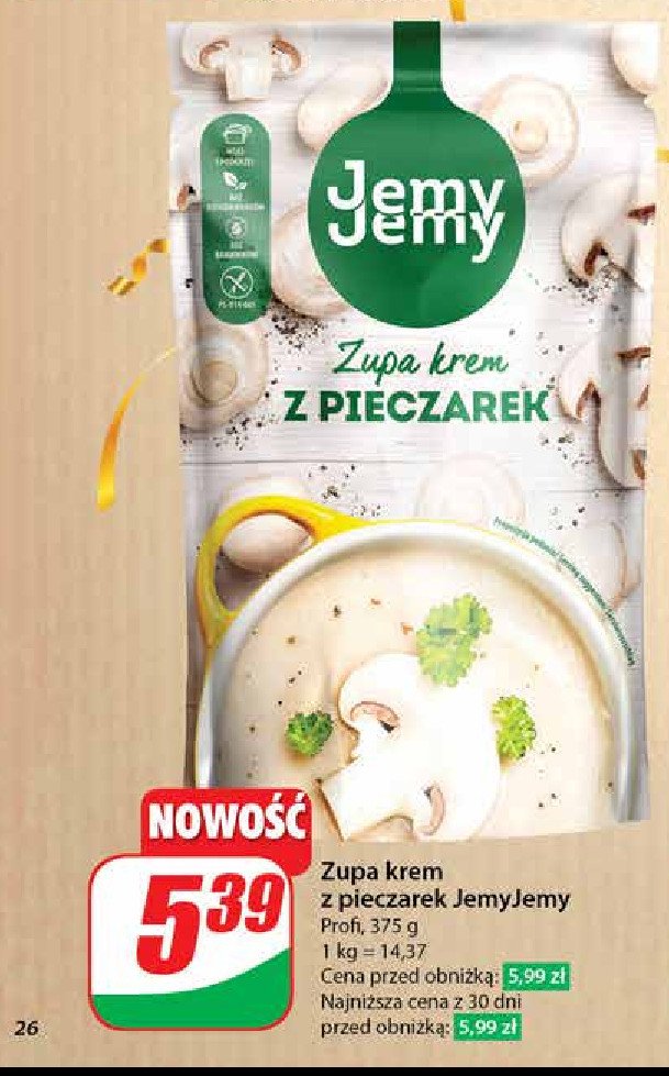 Zupa krem z pieczarek JEMYJEMY promocja