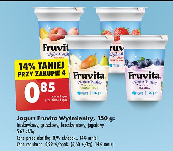 Jogurt gruszkowy Fruvita wyśmienity promocja