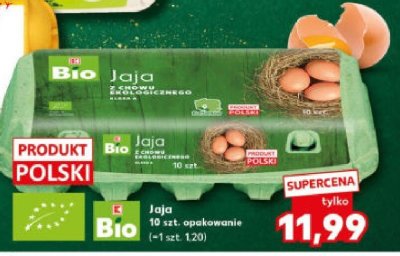 Jaja z chowu ekologicznego Bio 10 szt. promocja w Kaufland