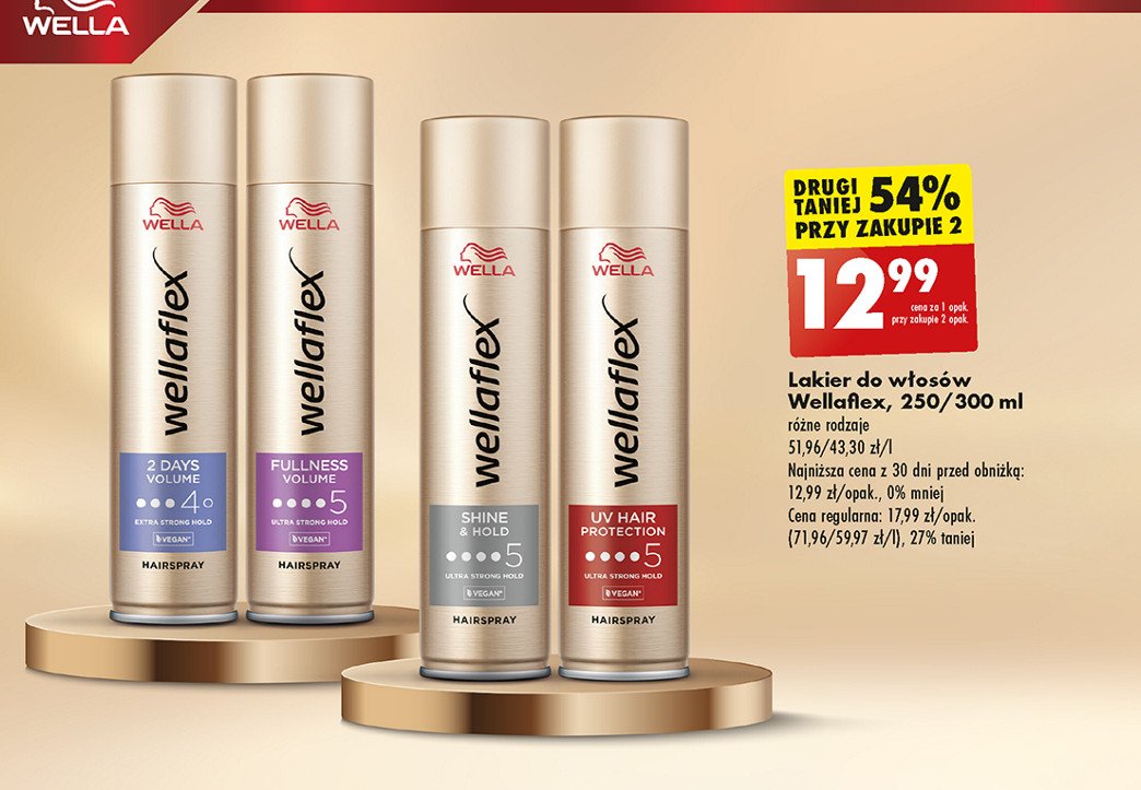 Lakier do włosów fullness volume Wellaflex promocja