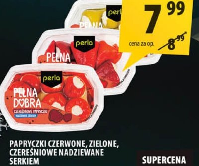 Papryczki czerwone, zielone, czeresniowe nadziewane serkiem Perla promocja w Arhelan