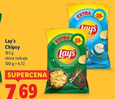 Chipsy, różne rodzaje promocja w Lidl
