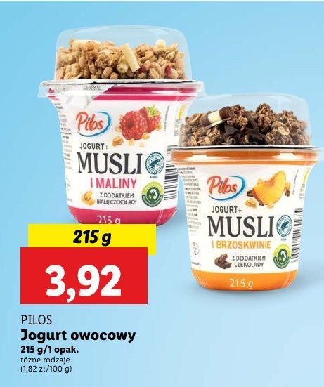 Jogurt musli i maliny Pilos promocja