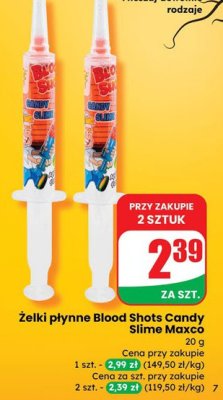 Żelki płynne Blood Shots Candy Slime  promocja w Dino